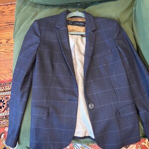 Zara Basic Plaid Blazer, size M